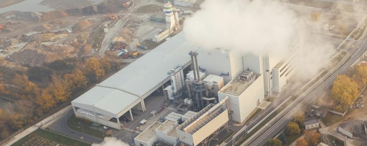 Aerial view of an industrial complex